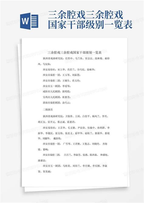 中国干部详细行政级别Word模板下载_编号lgxnpxen_熊猫办公