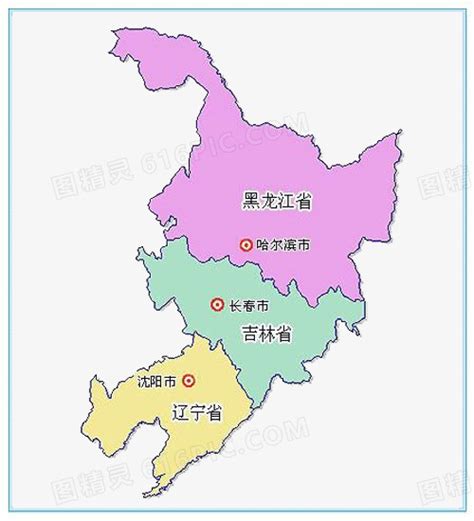东北省地图图片