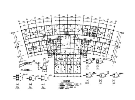 6层扇形办公室钢框架建筑结构施工图-钢结构施工图-筑龙结构设计论坛