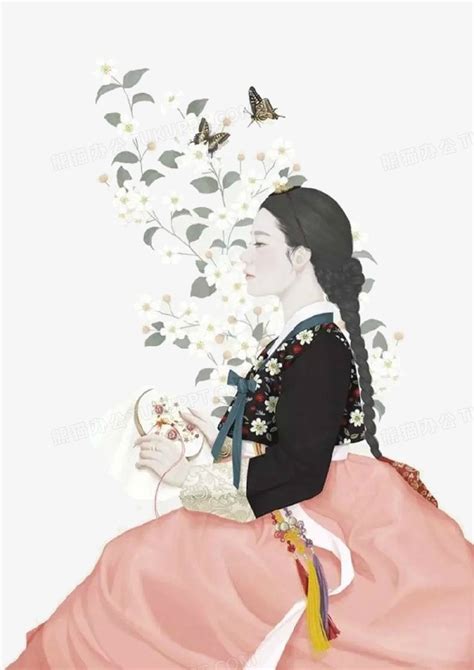 韩国非主流美女头像手绘