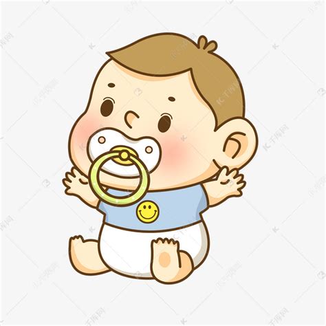 可爱男婴儿宝宝笑脸插画素材图片免费下载-千库网