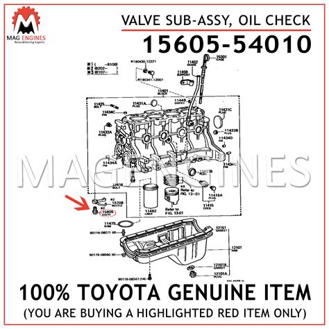 15605-54010 TOYOTA GENUINE VALVE SUB-ASSY, OIL CHECK 1560554010 – Mag ...