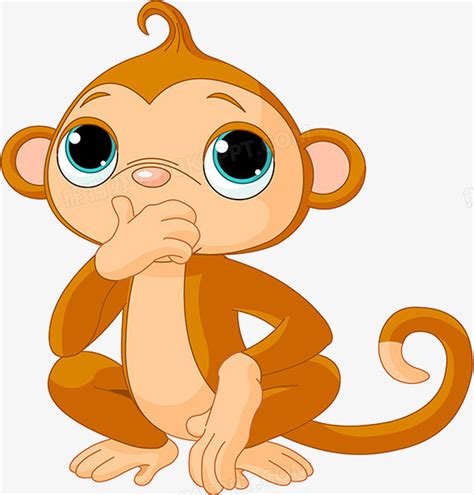卡通可爱猴子PNG图片素材下载_卡通PNG_熊猫办公