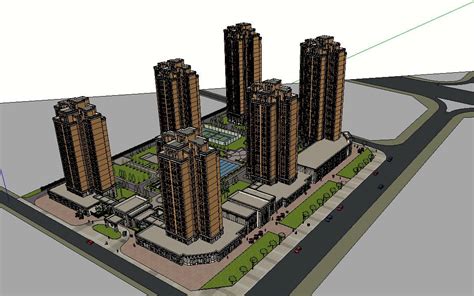 恒亿·蓝波湾 住宅小区 - SketchUp模型库 - 毕马汇 Nbimer