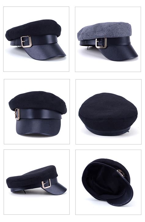 新款秋冬毛呢贝雷帽女民国帽女士海军帽PU皮复古成人帽子一件代发-阿里巴巴