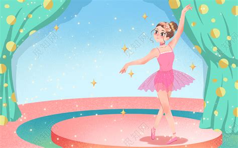 矢量卡通女孩图片-矢量可爱的小芭蕾舞演员插图素材-高清图片-摄影照片-寻图免费打包下载