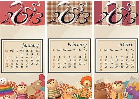 3套2013年的日历文字模板，免费下载-日历字模 - Lightroom摄影PhotoShop后期