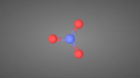亚硝酸分子结构孤立在白色3D插图