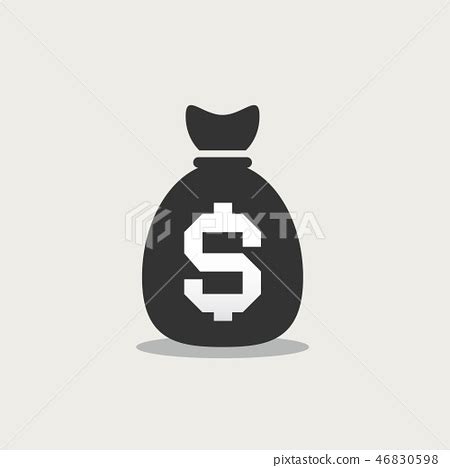 Money Bag with Dollar Sign. Vector Icon. - Stock Illustration [46830598 ...