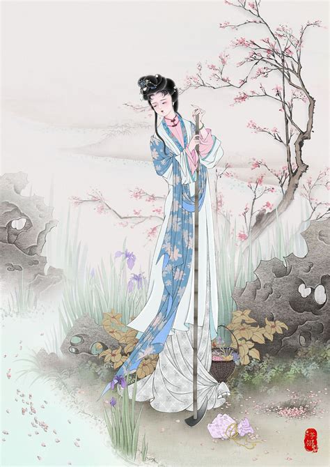 黛玉葬花图片