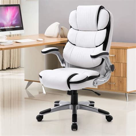YAMASORO Leather Memory Foam Office Chair - Adjustable Tilt Angle High ...