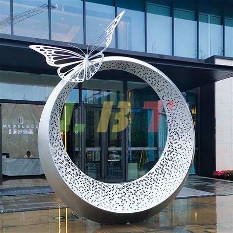 杭州不锈钢雕塑厂不锈钢圆环雕塑-杭州金兔子文化创意有限公司
