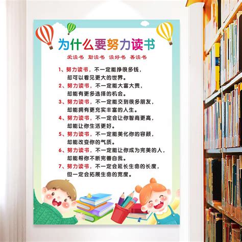 （今日10折）为什么要努力读书墙贴鼓励孩子学习的儿童房间励志语录标语自律—墙贴