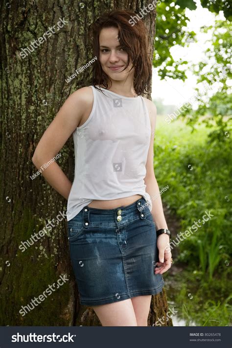 Girl Wet Shirt Near Old Tree Stock Photo 80265478 - Shutterstock