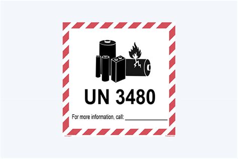 Lithium Battery Shipping Labels - UN3480 Lithium Battery Marking Label ...