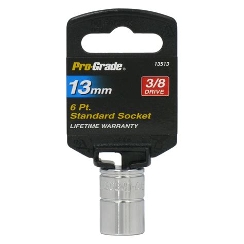 Pro-Grade® 13513 - 3/8" Drive 13 mm 6-Point Metric Standard Socket ...