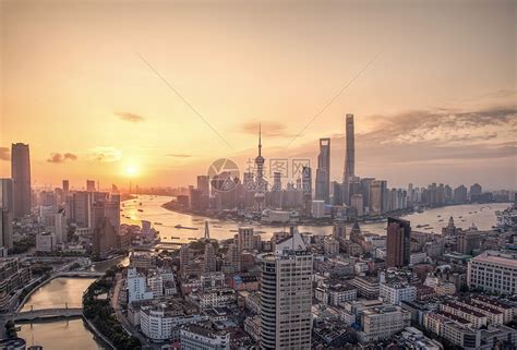 上海城市天际线日出高清图片下载-正版图片500698248-摄图网