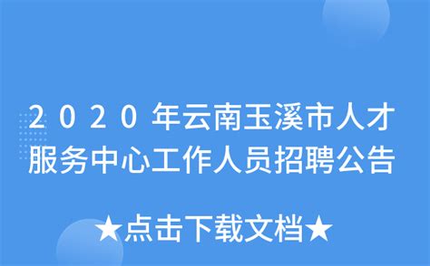 2020年云南玉溪市人才服务中心工作人员招聘公告
