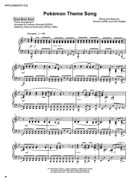 Pokemon Theme Song- PDF琴譜免費下載 - 香港流行鋼琴協會 ★
