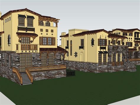 托斯卡纳风格别墅住宅建筑sketchup模型 - SketchUp模型库 - 毕马汇 Nbimer