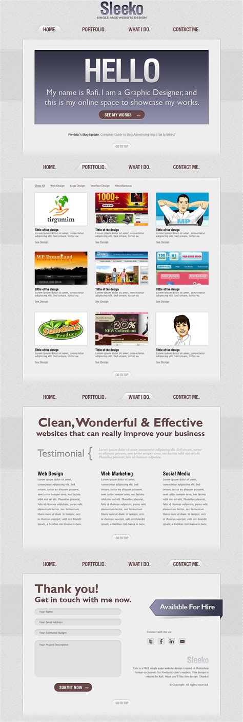 sleeko网页设计工作室个人网站模板PSD素材下载_墨鱼部落格