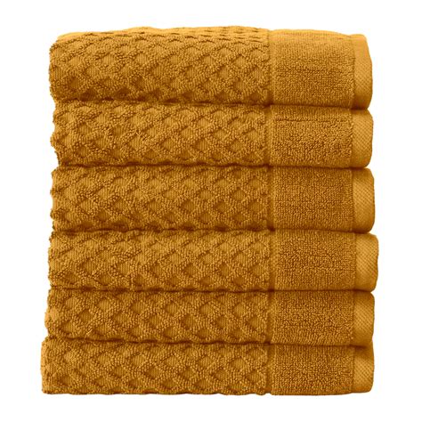 Great Bay Home Cotton Diamond Textured Quick-Dry Towel Set (Hand Towel ...