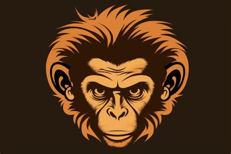 Ilustración del estilo de dibujos animados de la cara de un mono ia ...