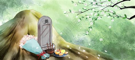 清明祭祖扫墓插画图片下载-正版图片401055412-摄图网