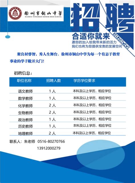 2023年徐州市教育局直属学校面向社会公开招聘教师公告【106名】-徐州教师招聘网 群号:725080800.