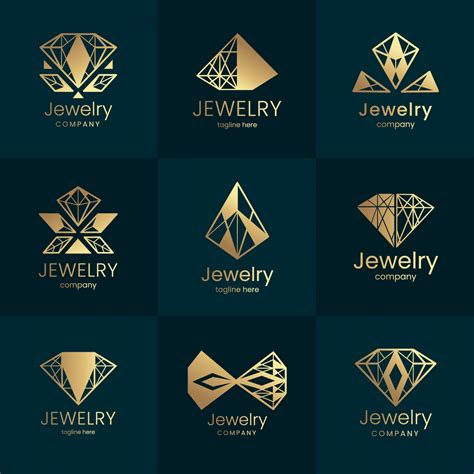金箔色简洁钻石标志素材下载-欧莱凯设计网