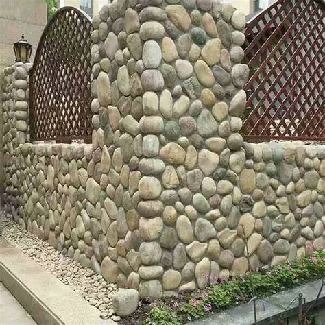 自然鹅卵石切片 园林装饰铺路鹅卵石 景观背景围墙贴面石材河卵石-阿里巴巴