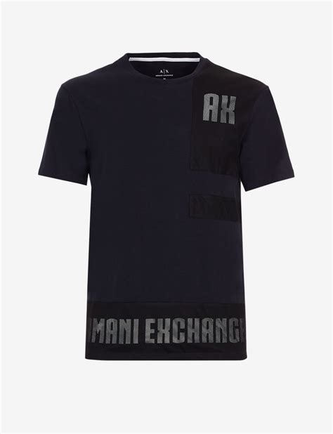 Armani Exchange T SHIRT WITH CONTRASTING INSERT, Logo T Shirt for Men | A|X Online Store