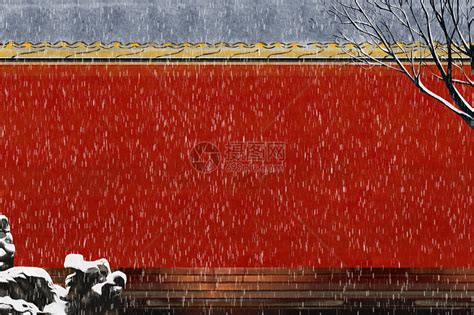 雪中宫墙插画图片下载-正版图片400678251-摄图网