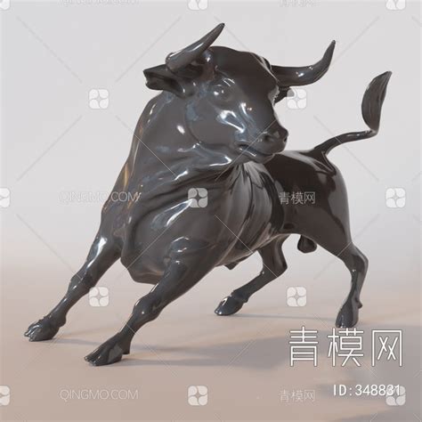 【牛雕塑3D模型】_现代欧式美式白灰牛雕塑3d模型下载_ID348831 ...