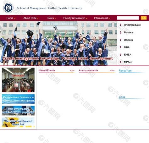 网页模板 学校网站首页网页UI素材免费下载(图片编号:4995698)-六图网