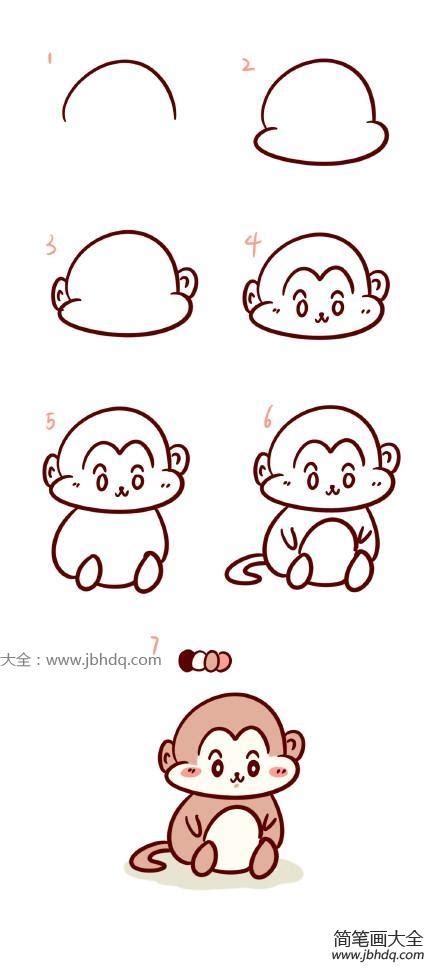 小猴简笔画集(小猴的简笔画) | 抖兔教育