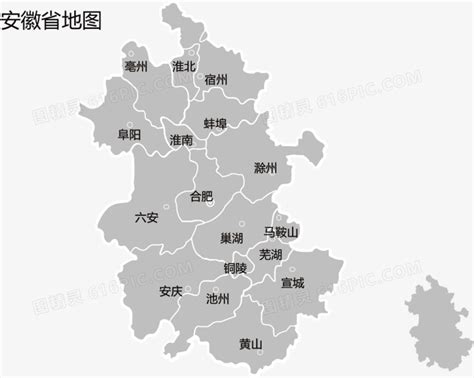 安徽行政区划简图_素材中国sccnn.com