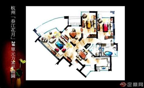 室内彩色平面图案例欣赏|空间|家装设计|设计屋素材网_临摹作品-站酷ZCOOL