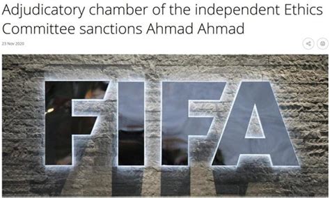 国际足联副主席因滥用职权等多项罪名被禁足5年