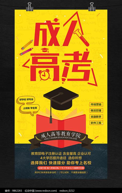 成人高考辅导班培训招生海报图片下载_红动中国