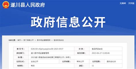 2023江西省遂川县食品安全抽检第三期情况公示（合格）-中国质量新闻网