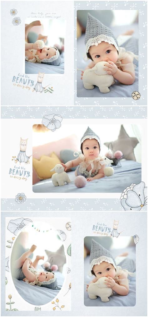 展会儿童可爱宝宝摄影PSD分层相册模版影楼排版简约设计12寸方版