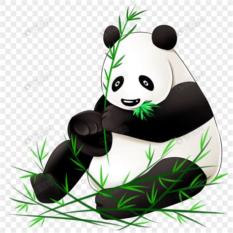大熊猫吃竹子元素素材下载-正版素材401381798-摄图网