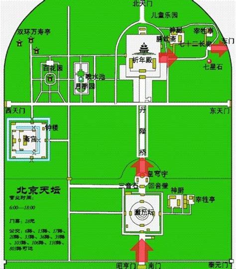 天坛公园平面图图片