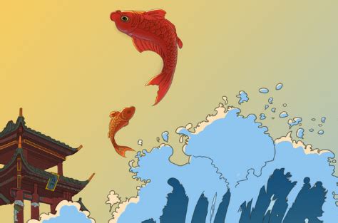 鲤鱼跳龙门图片