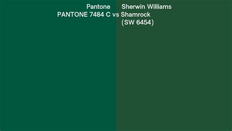 Pantone 7484 C vs Sherwin Williams Shamrock (SW 6454) side by side ...