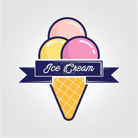 精致冰淇淋标志_矢量 【OVO图库】