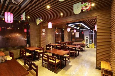 中式快餐厅效果图,新中式快餐厅,新中式景墙_大山谷图库