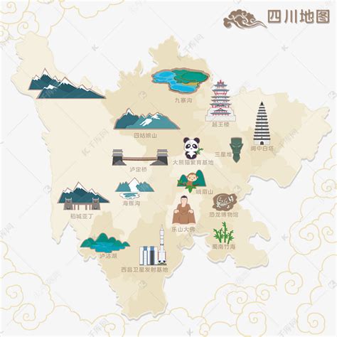 四川旅游景点地图素材图片免费下载-千库网