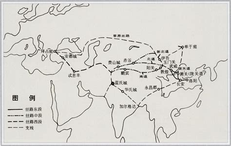 古丝绸之路路线图图片